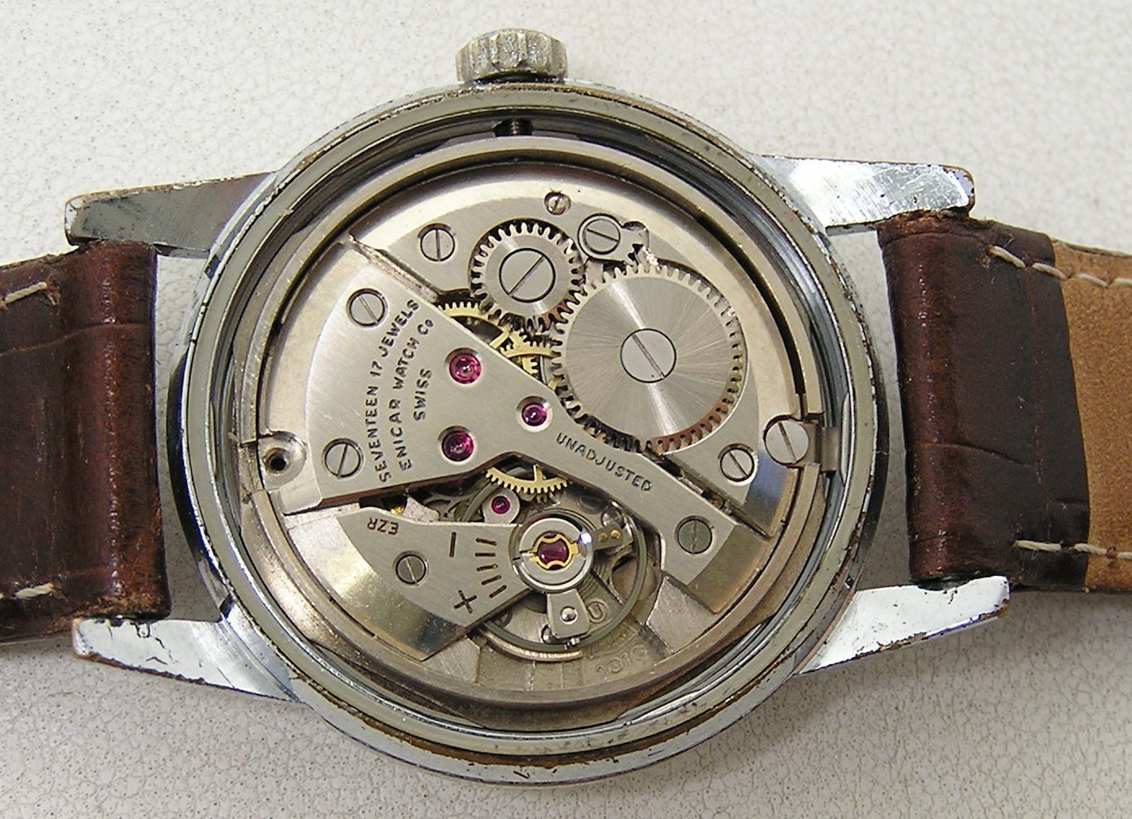 Stunning 1950/60’s Enicar Seapearl Ultrasonic Silver Men’s Watch 17J AR 1010