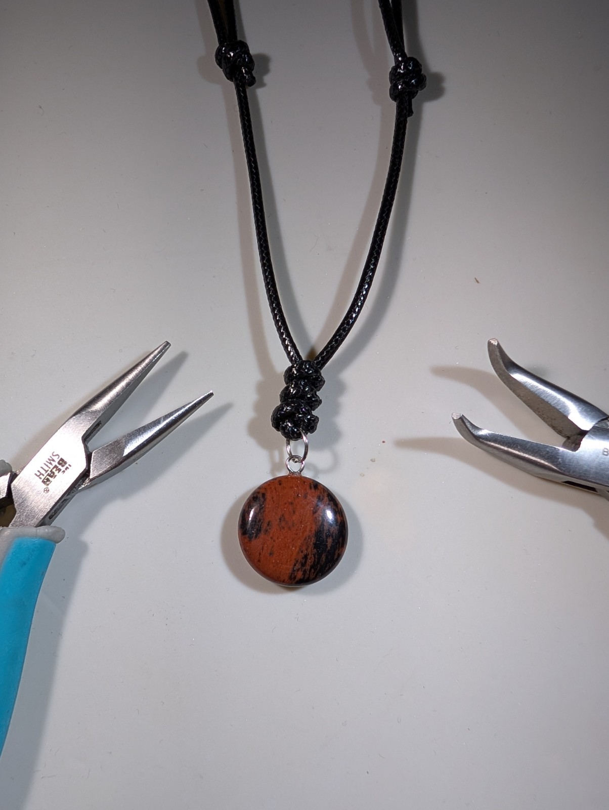 Natural Mahogany Obsidian Adjustable Necklace