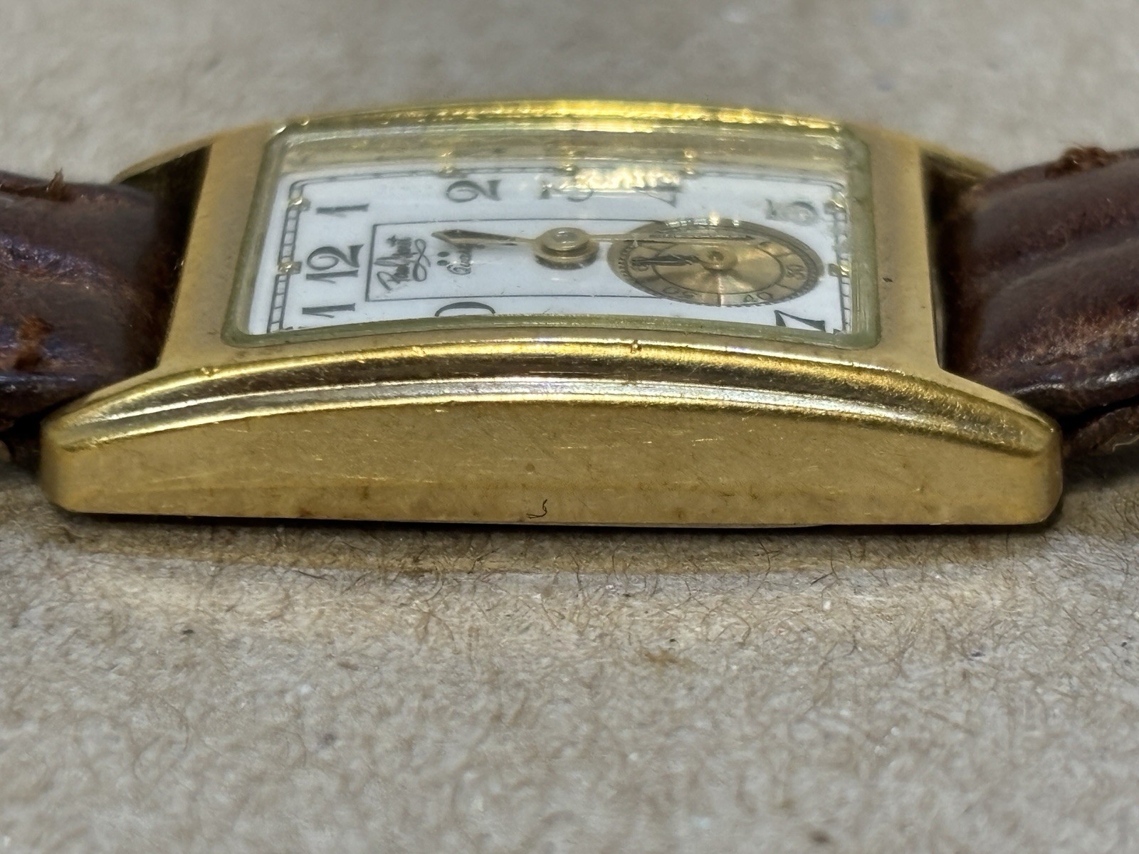 Paul Maret Women’s Gold Tone Brown Leather Band Quartz Watch