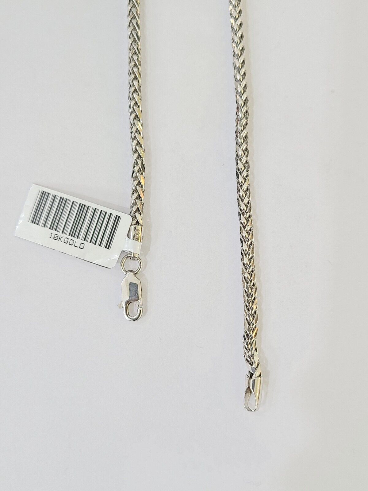 Real 10k Palm Chain White Gold 2.5 mm 24 Inch Necklace Men Women Real Genuine