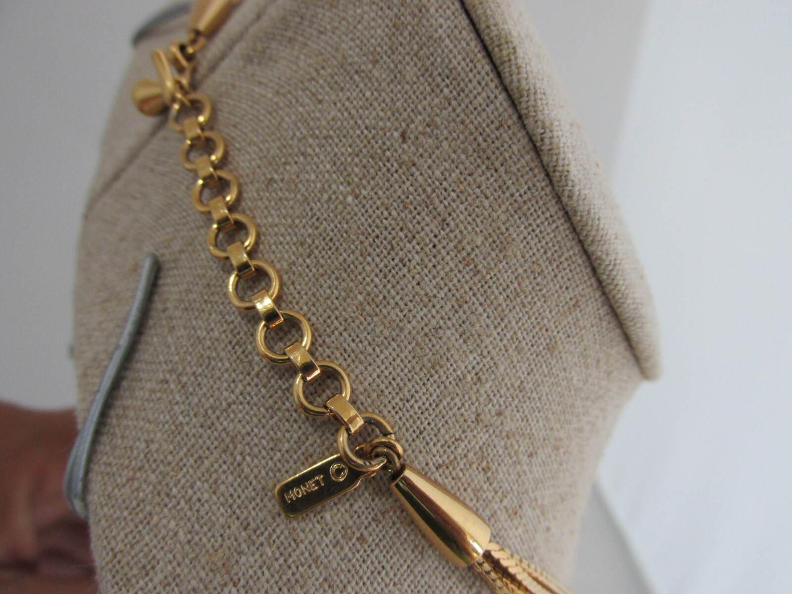Monet Gold Multi Layered Necklace Estate Find Statement Piece Signed 16″ to 24″
