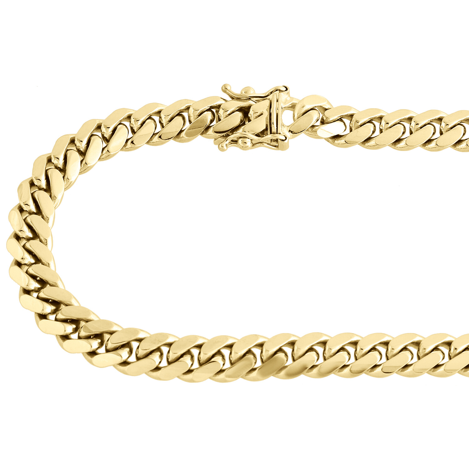 10K Yellow Gold Solid Miami Cuban Link Chain 6.50mm Box Clasp Necklace 20-30 In.