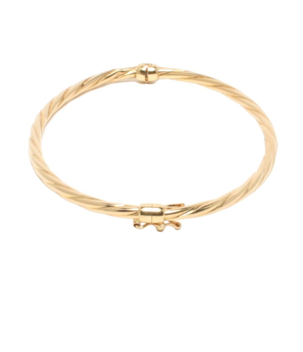 UNOAERRE Bangle Bracelet K18 Yellow Gold 16.5cm Authentic Italy Jewelry