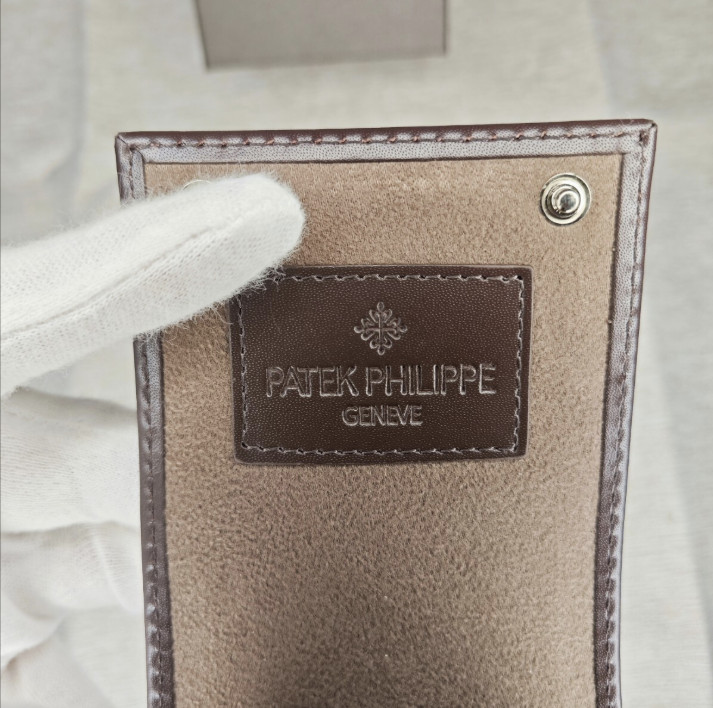 Patek Philippe Dark Brown Leather Travel Watch Case Luxury Gift Carry Box New