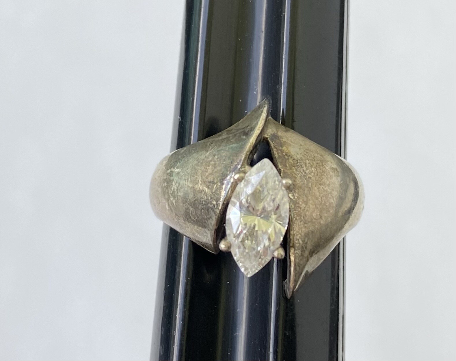 Signed 925 Korea, Sterling, CZ/Cubic Zirconia Gem, Ring Size 7