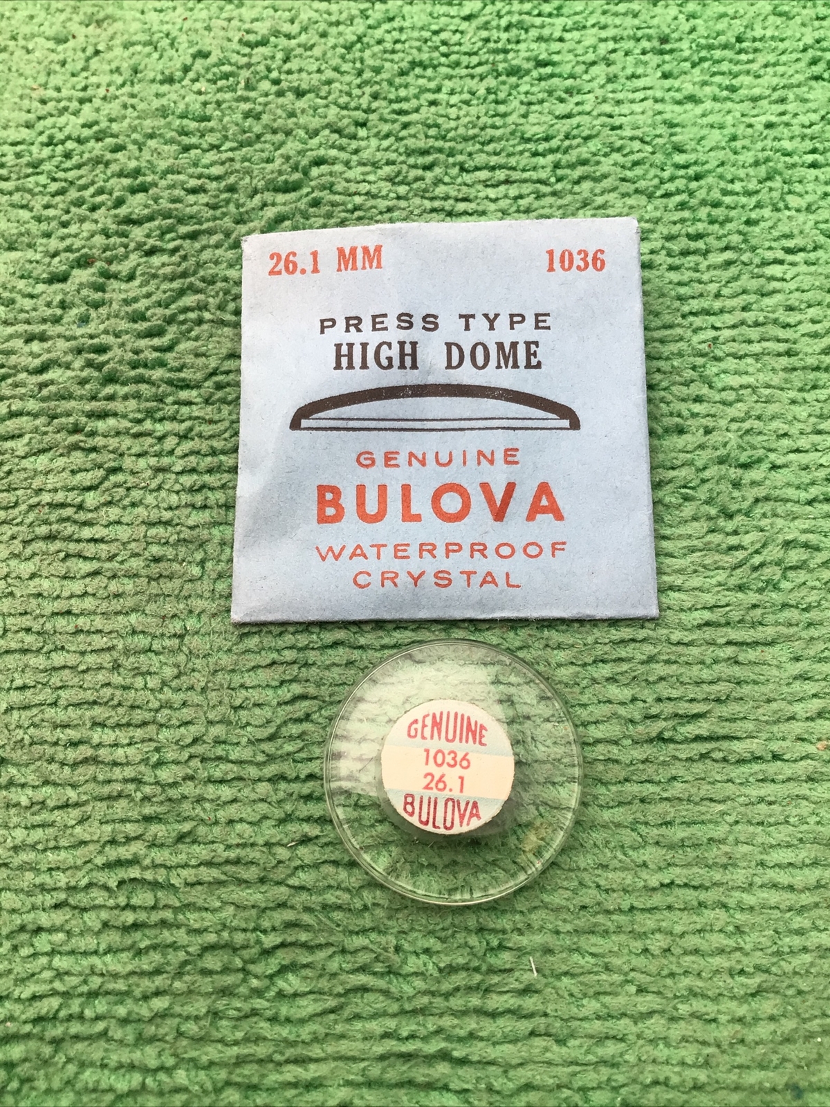 Genuine Bulova Accutron Part # 1036, 26.1 mm Watch Crystal