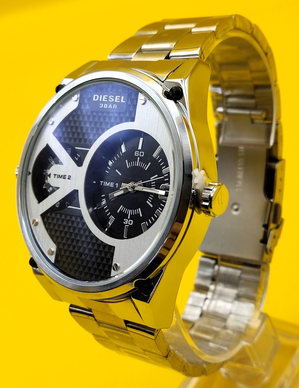 #Refurbished Diesel Only The Brave 3 Bar Dual Time Analog Men’s Wrist Watch