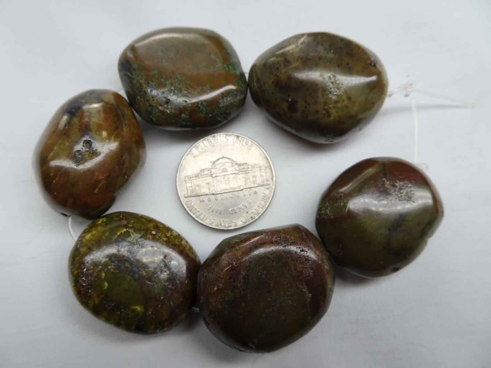 6 1/8″ St Yellow Turquoise Oval Nugget Stone Pendants Bds 23-27mm Long #A736 DNG