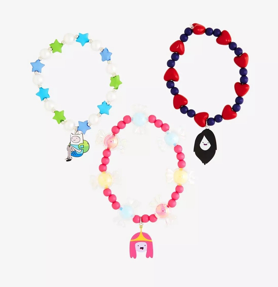 new Adventure Time trio beaded bracelet set jewelry Cartoon Network Bioworld