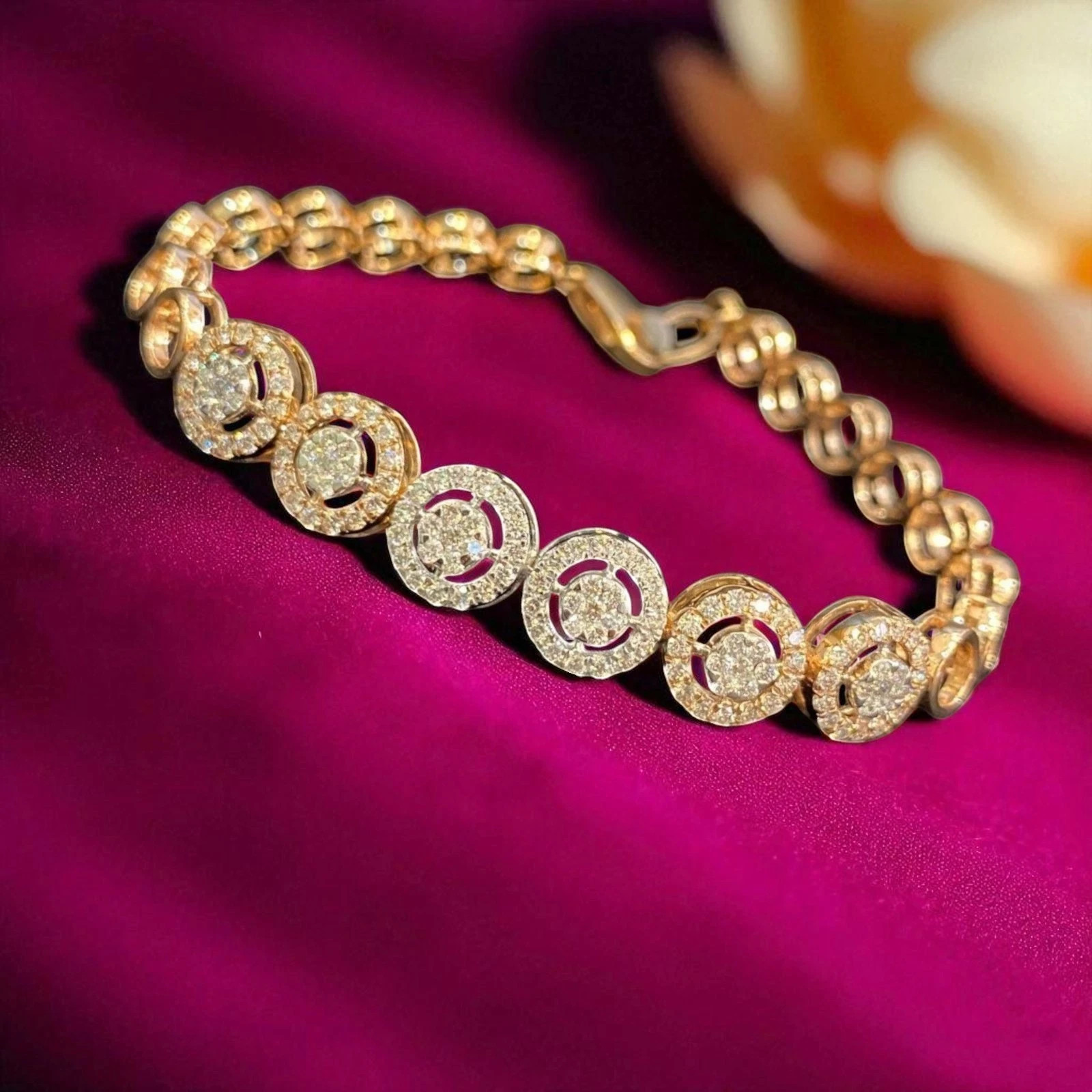 5Ct Princess Cut Simulated Ruby & Diamond Tennis Bracelet 14K Yellow Gold Plated