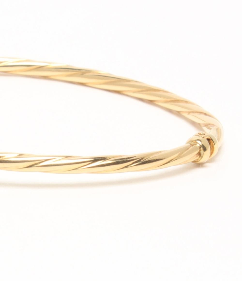 UNOAERRE Bangle Bracelet K18 Yellow Gold 16.5cm Authentic Italy Jewelry