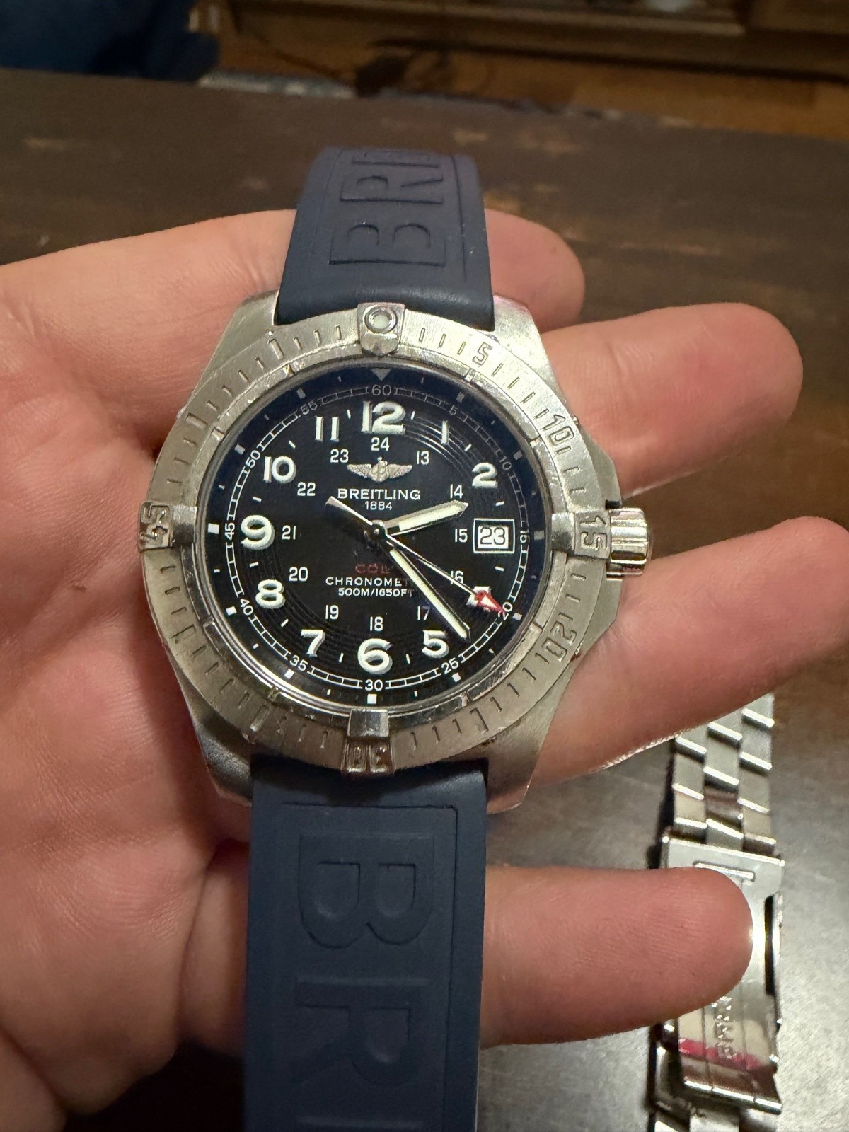 Breitling A74380 Colt Chronometer 500M Black Dial Watch Quartz