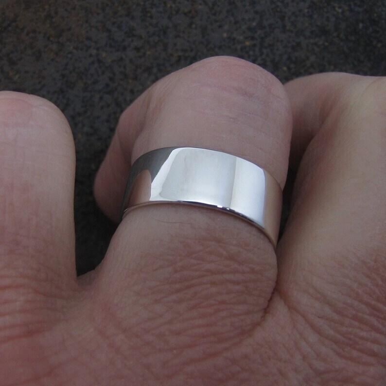 Mens Wide Wedding Band 925 Sterling Silver Band & Statement Handmade All size