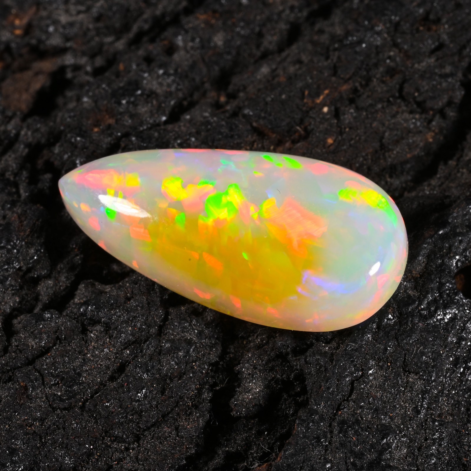 11.70 Ct Natural Ethiopian Opal Multi Fire Opal Cabochon Loose Gemstone