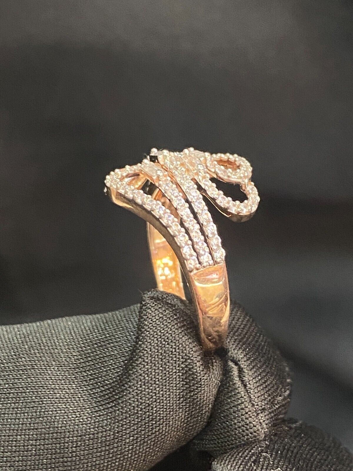 Pave 0.89 Cts Round Baguette Cut Diamonds Engagement Band Ring In 14K Gold
