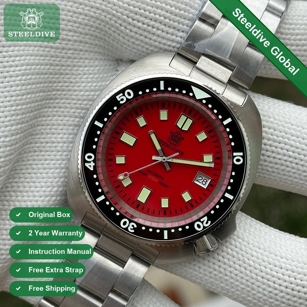 STEELDIVE SD1974 Mens Turtle 43.8mm 200M Automatic Dive Watch NH35 Professional