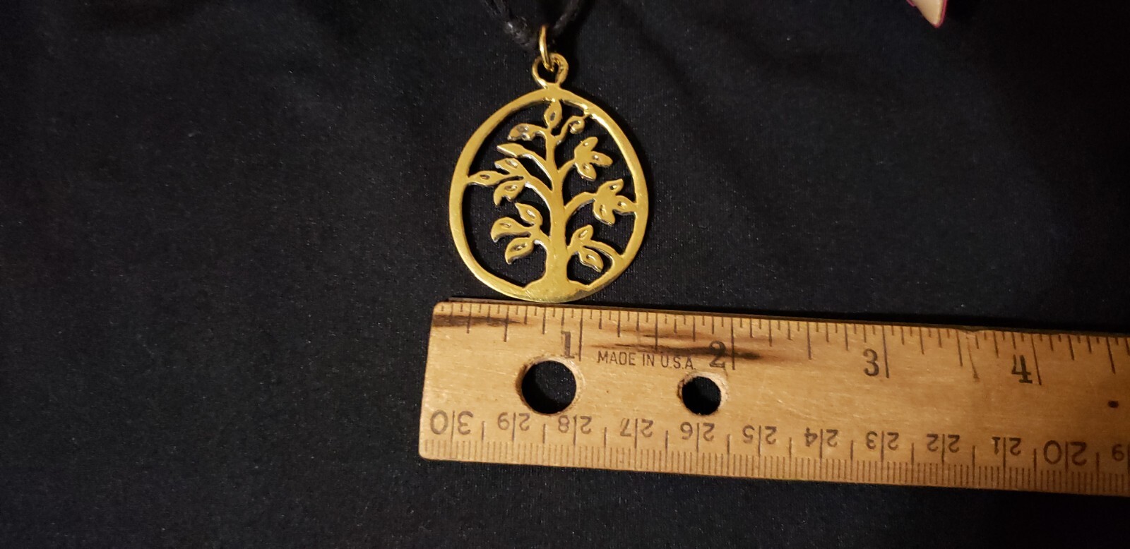 Handmade Southeast Asia Cambodia Ethnic tree design brass pendant necklace