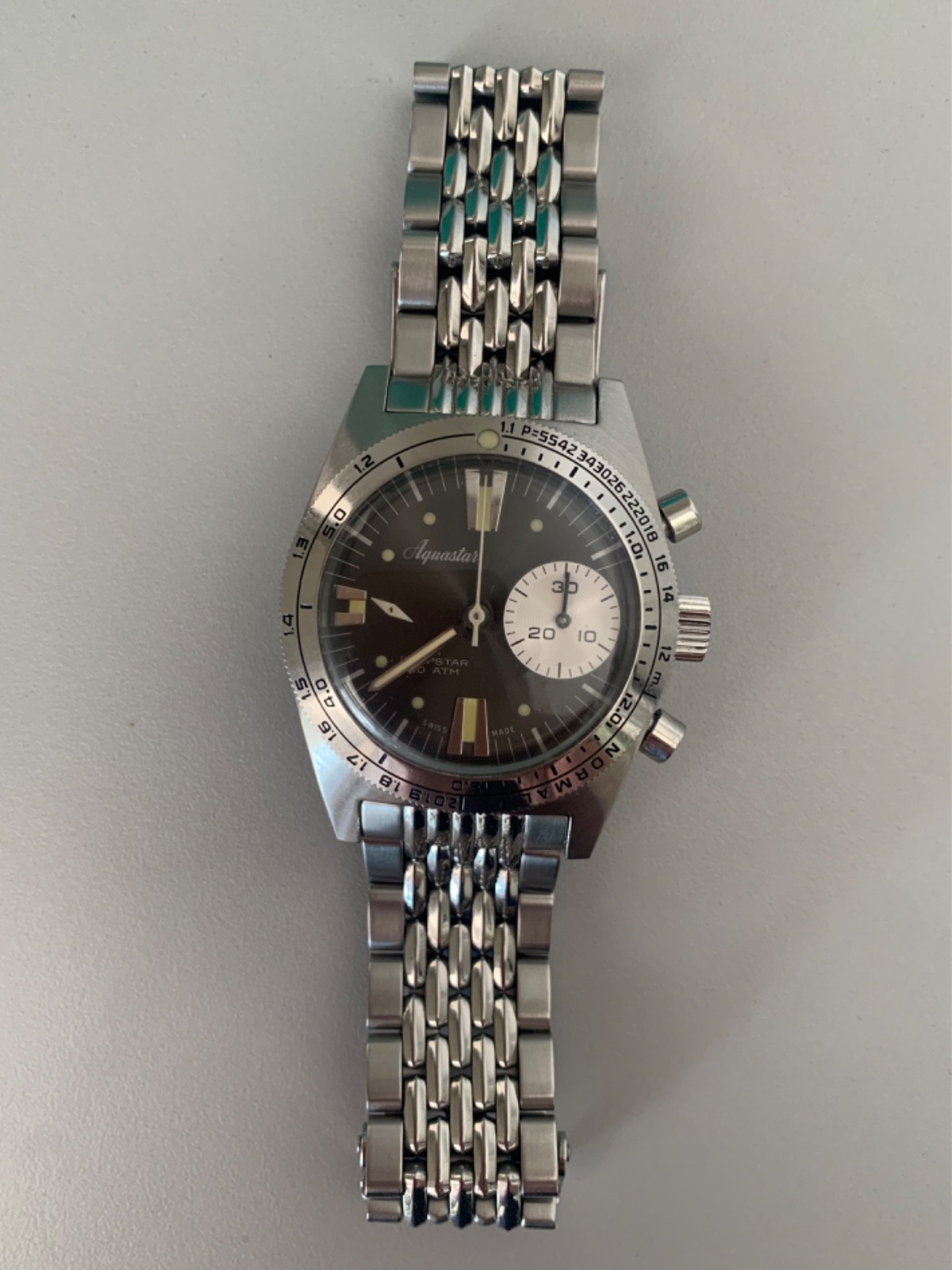 Aquastar Deepstar II 39mm Full Set | 3 Straps | Compass