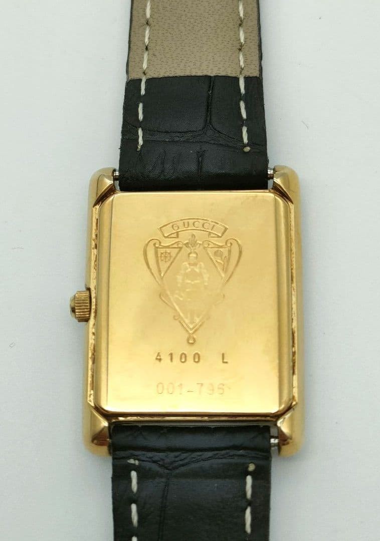 GUCCI Gucci 4100L Quartz Gold Dial Square Working