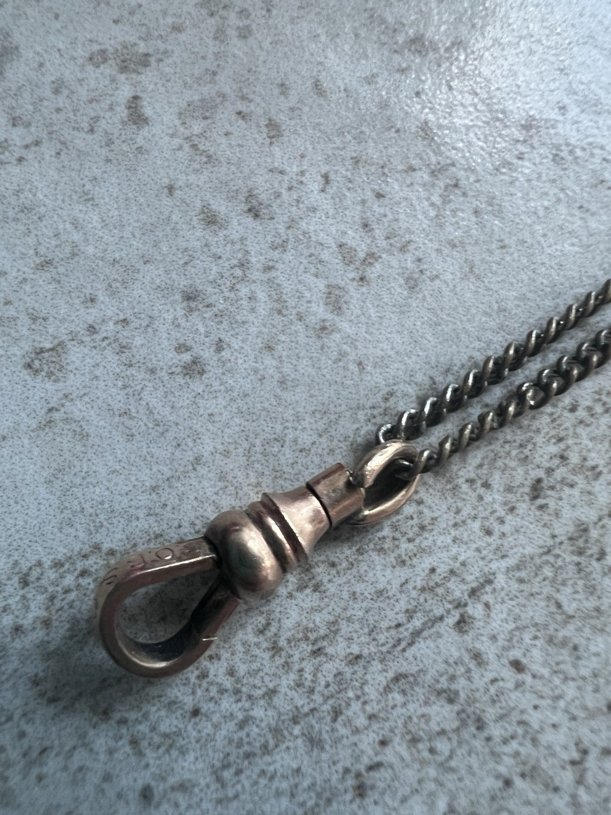 S.O.B. Co Gold Filled ? Pocket Watch Fob Swivel Dog Clasp On Chain Read C4