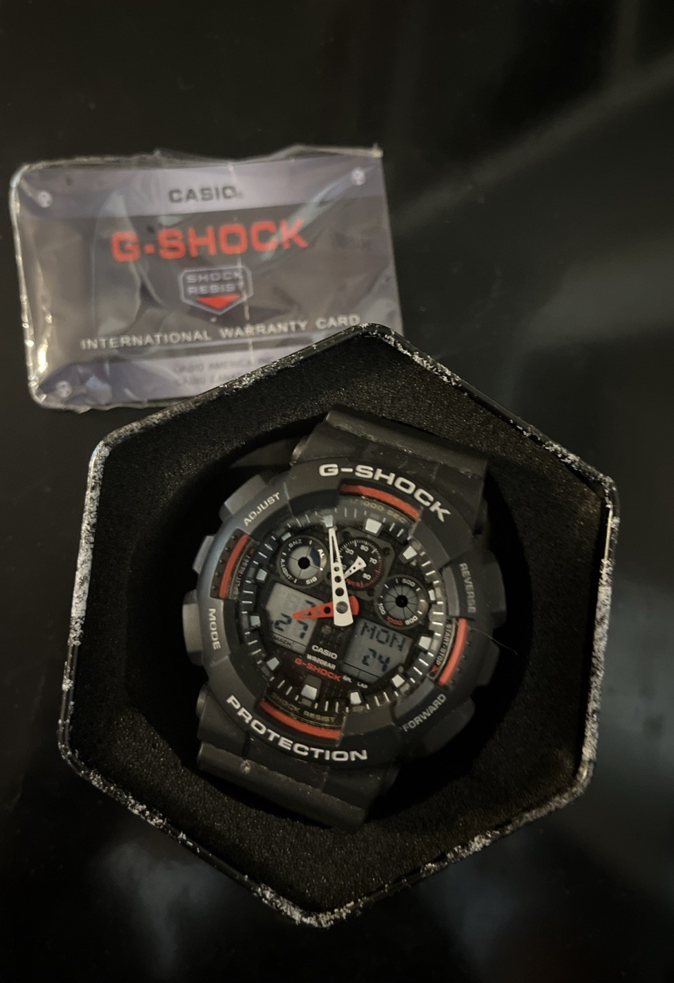 Casio G-Shock Classic Dual Display Black Plastic Strap Watch GA-100-1A4ER