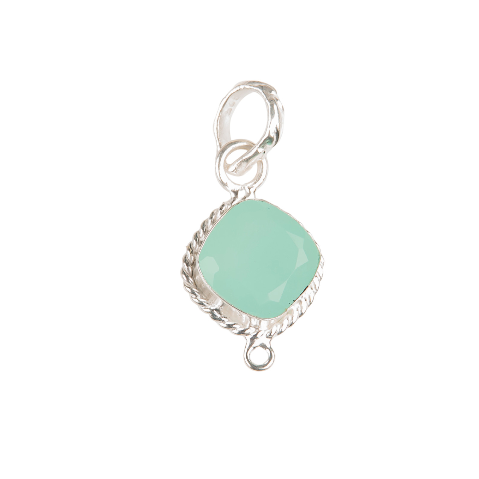 Aqua Chalcedony Gemstone 925 Sterling Silver Designer Pendent 1.30″ Wedding Gift