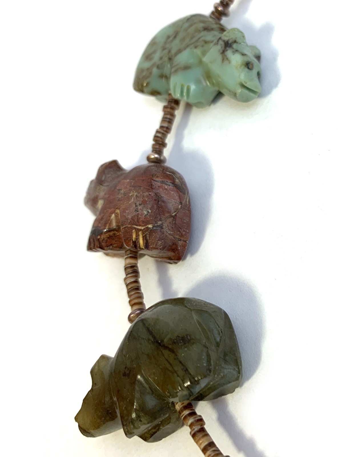 Zuni Fetish Necklace w/ Large Bears by Debra Gasper, Ray Tsethlikai / Multistone