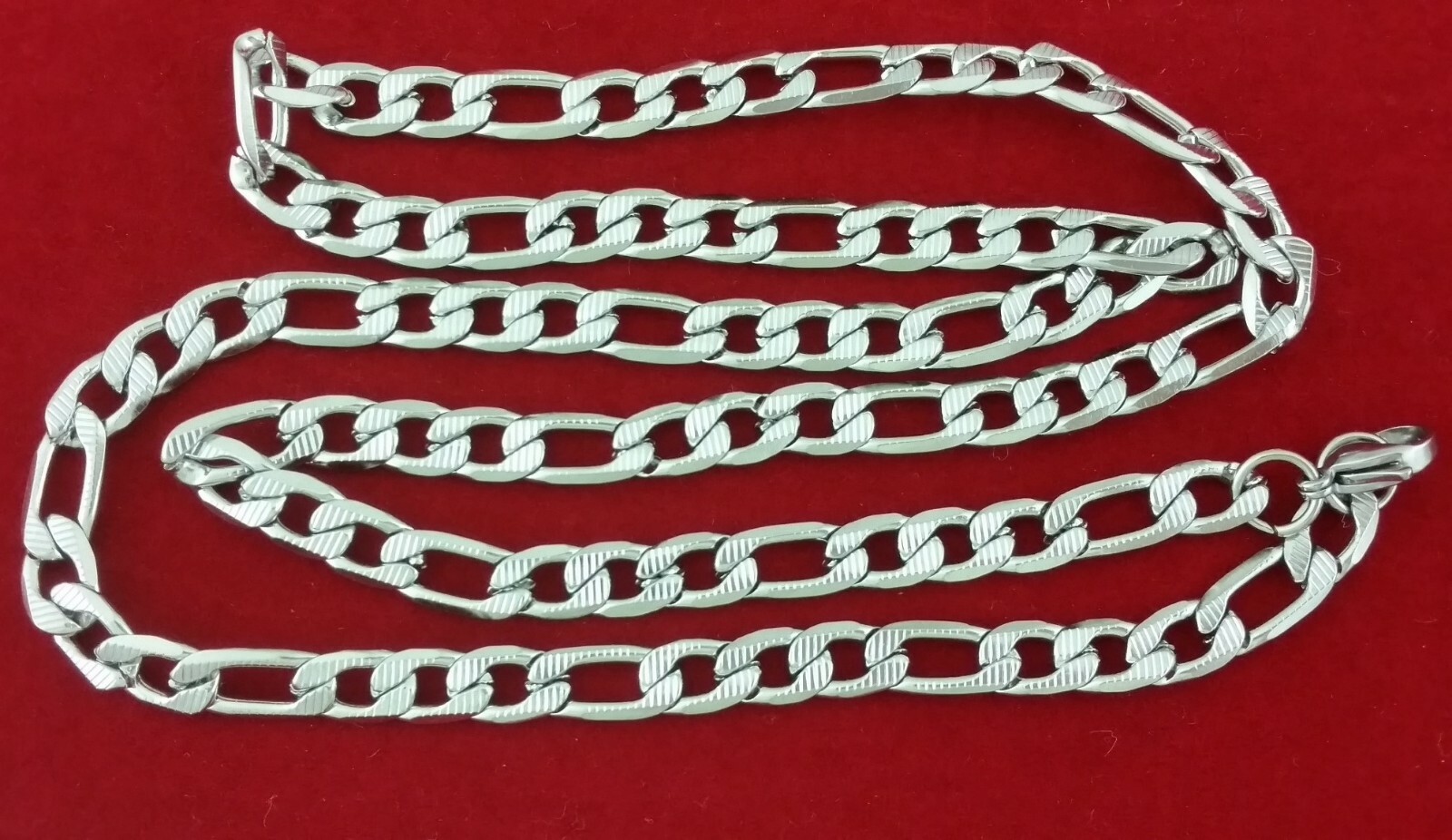 Stainless Steel Diamond Cut Figaro Link Chain Choker Necklace Anklet Bracelet