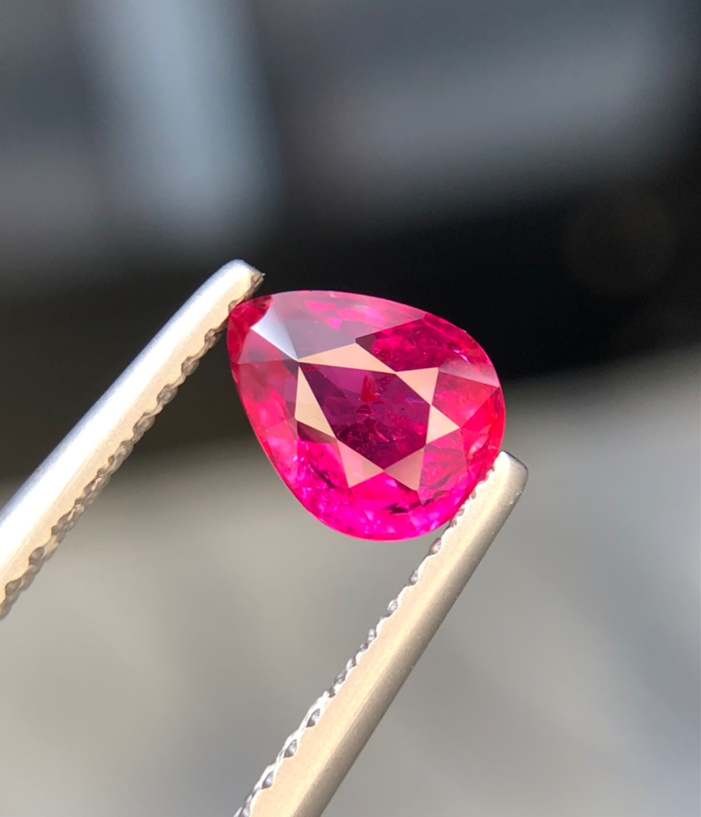 1.05 Carats Natural No Heat Ruby Pear Shape From Mozambique Loose Gemstone