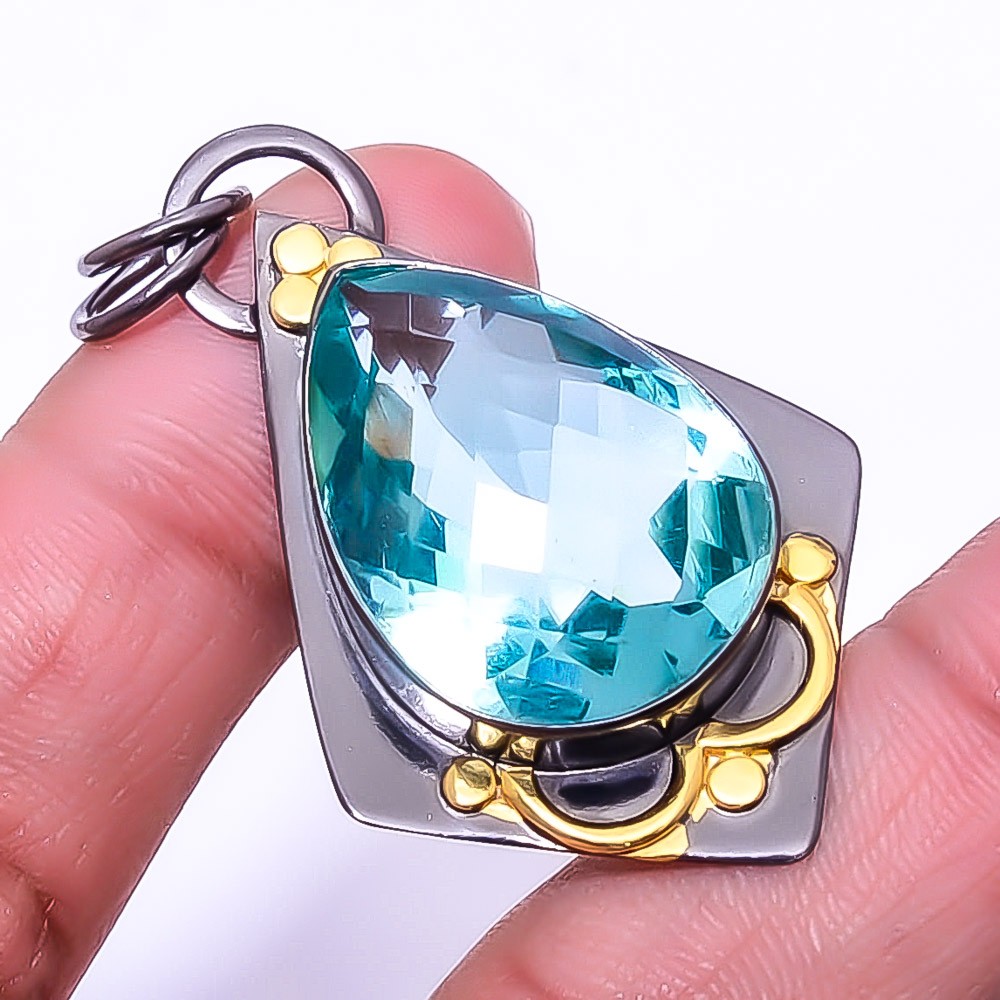 Apatite 925 Sterling Silver Handmade Pendant 1.95″ P26416747, Christmas Gift