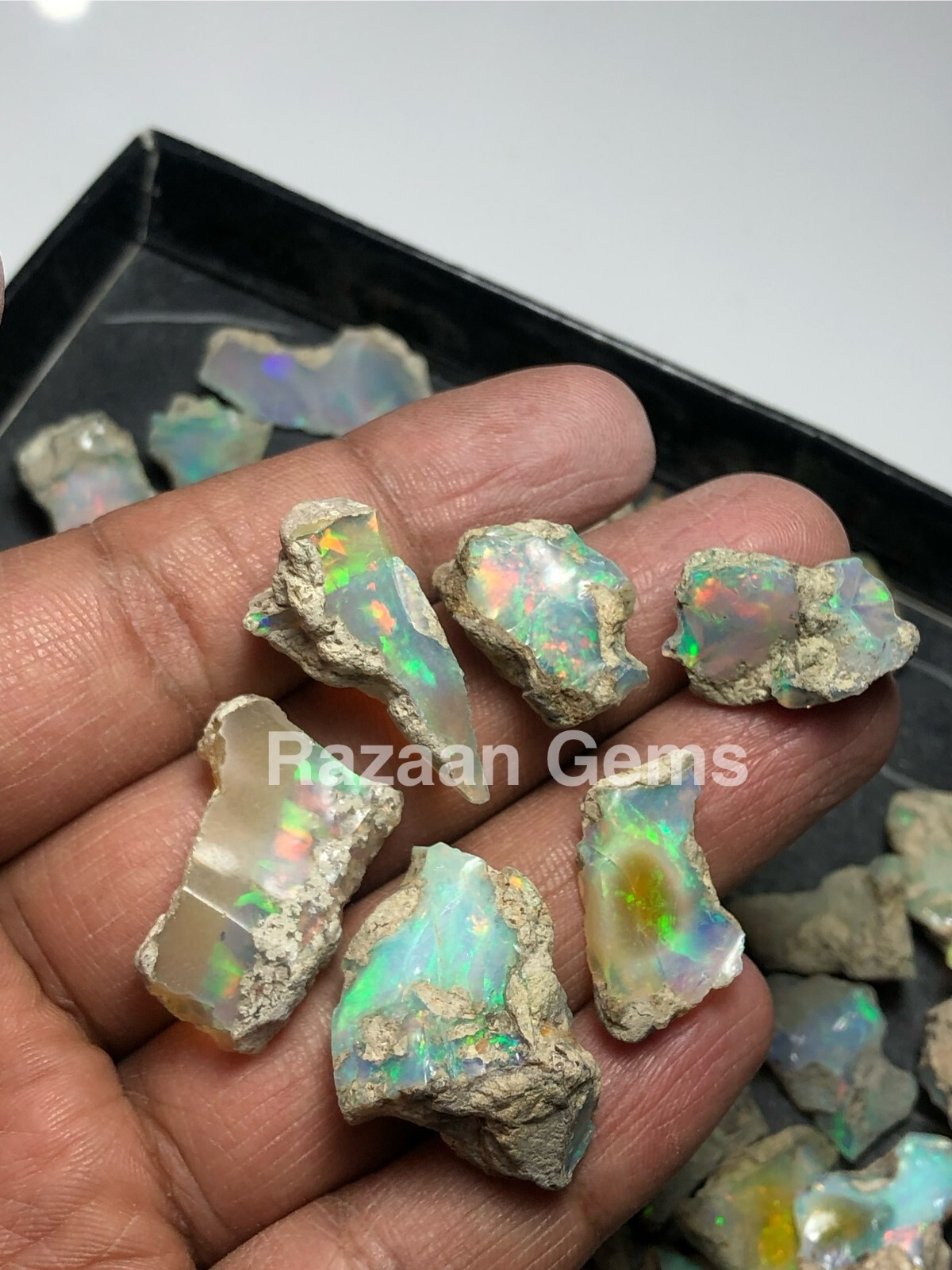Cut Grade Opal Rough Lot AAA Grade 10 Pieces Large Size Ethiopian Welo Opal Raw