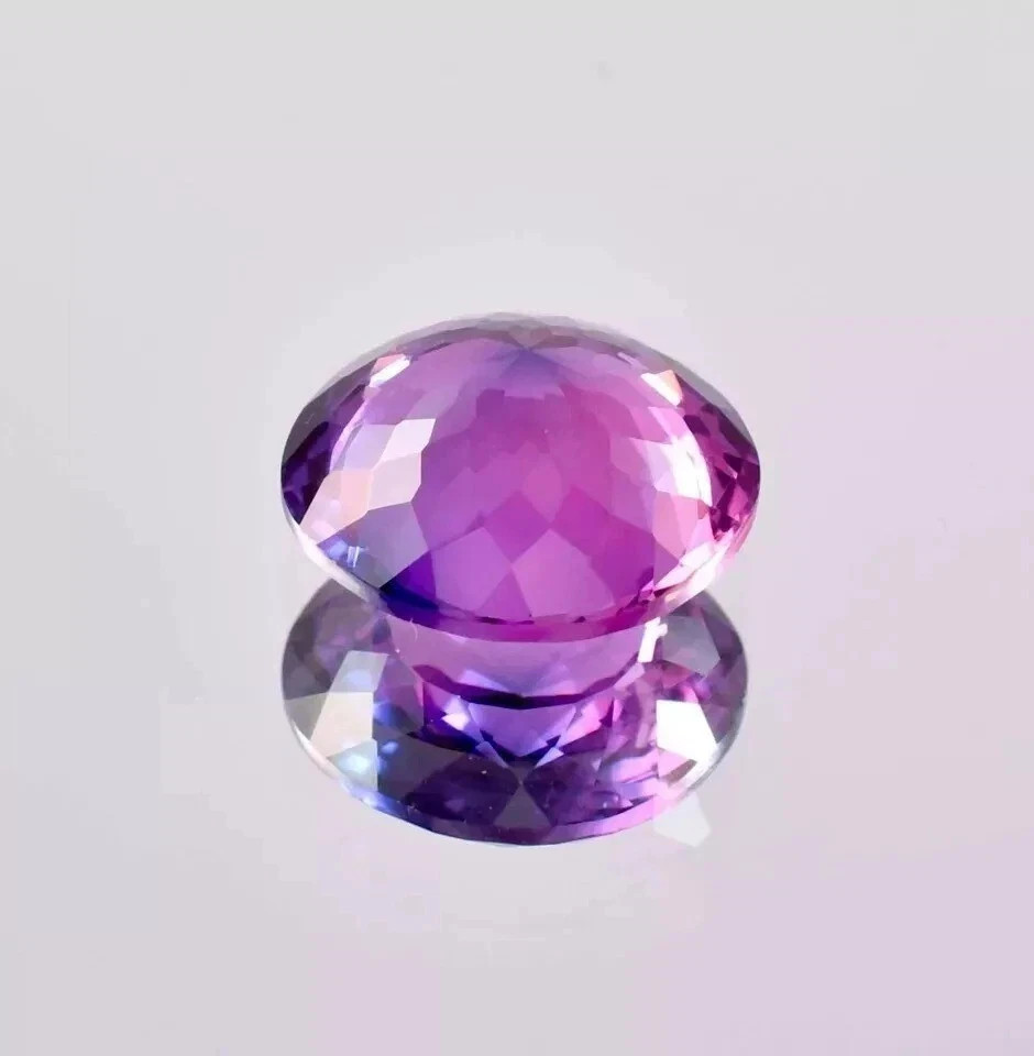 AAA 11.70 Ct Sparkly Natural Bi-color Sapphire Loose Round CERTIFIED Gemstone