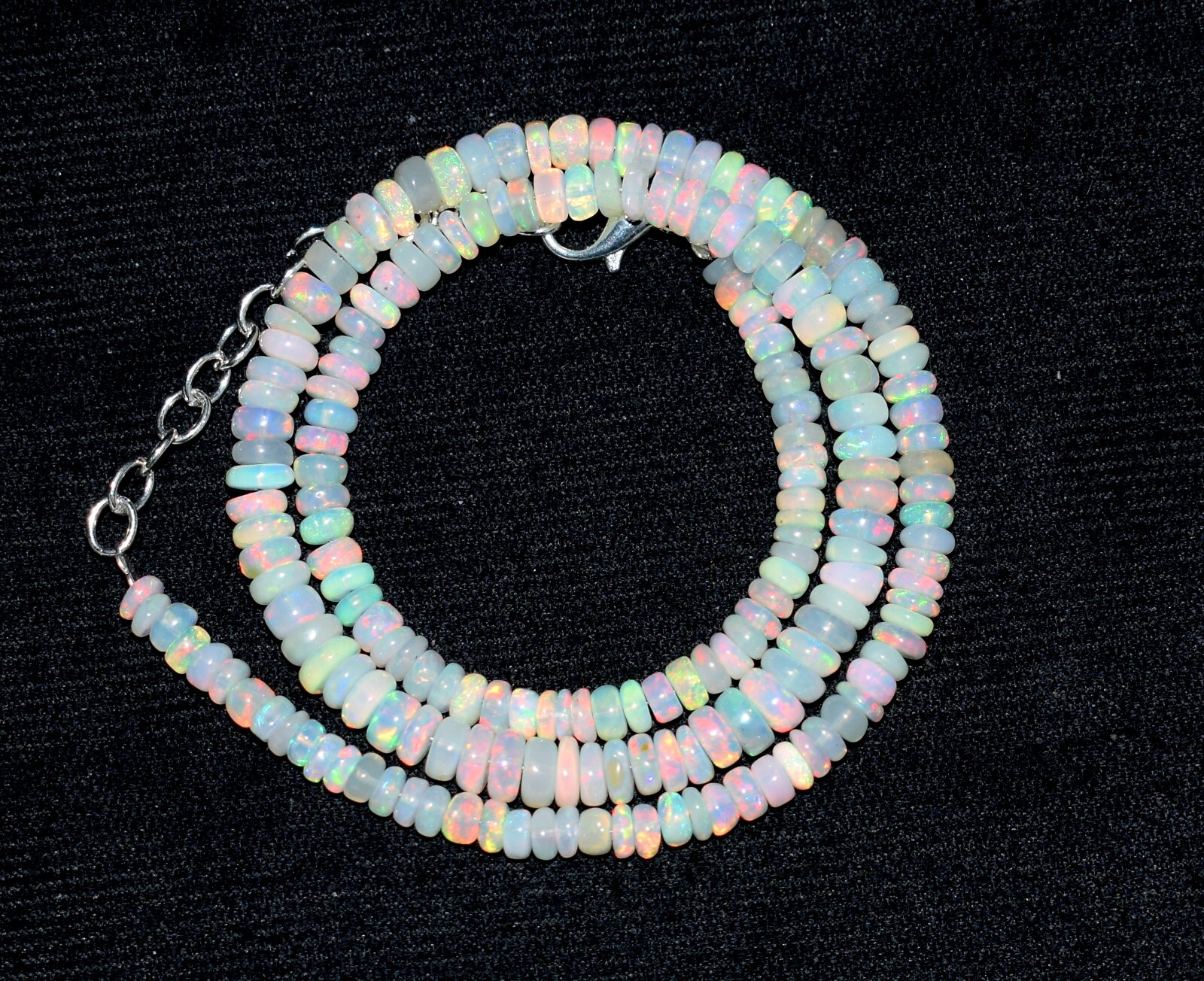 Opal Natural Ethiopian Opal Wello Fire Opal Gemstone 4-6mm Beads Necklace “16