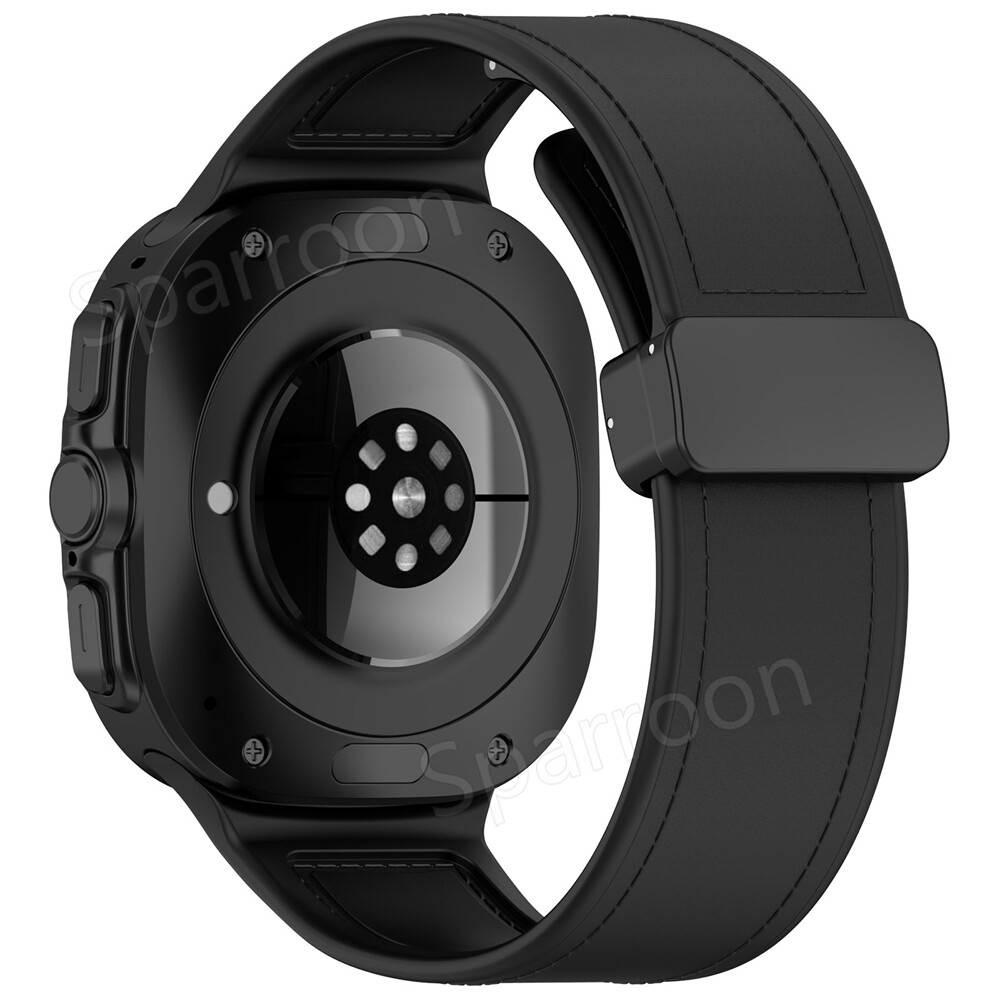 Magnetic Silicone Leather Strap Watch Band For Samsung Galaxy Watch 7 Ultra 47mm