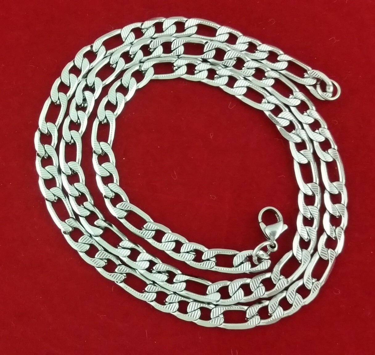 Stainless Steel Diamond Cut Figaro Link Chain Choker Necklace Anklet Bracelet