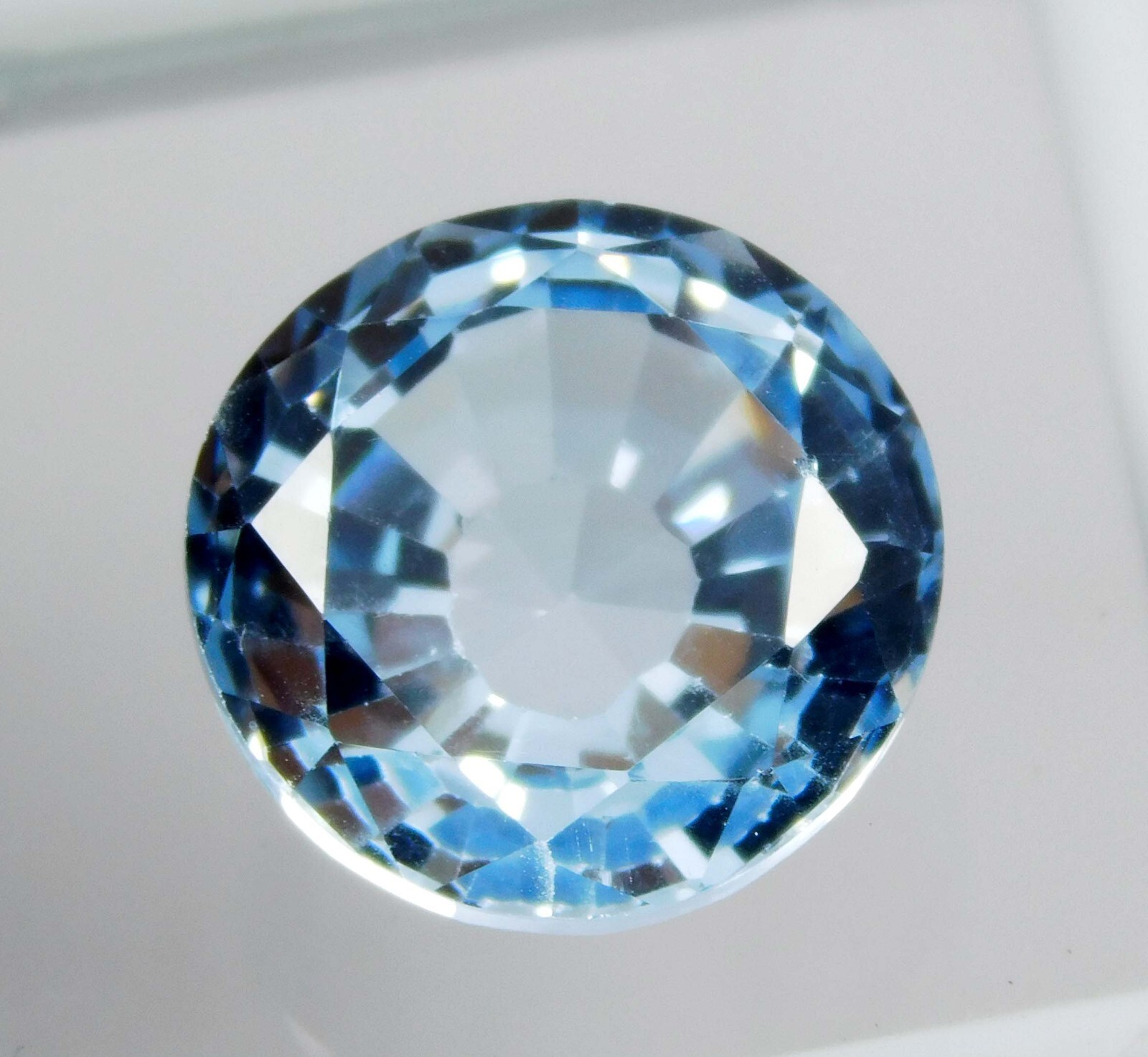 CERTIFIED 11.40 Ct AAA Natural Sea Blue Brazilian Aquamarine Round Cut Gemstone