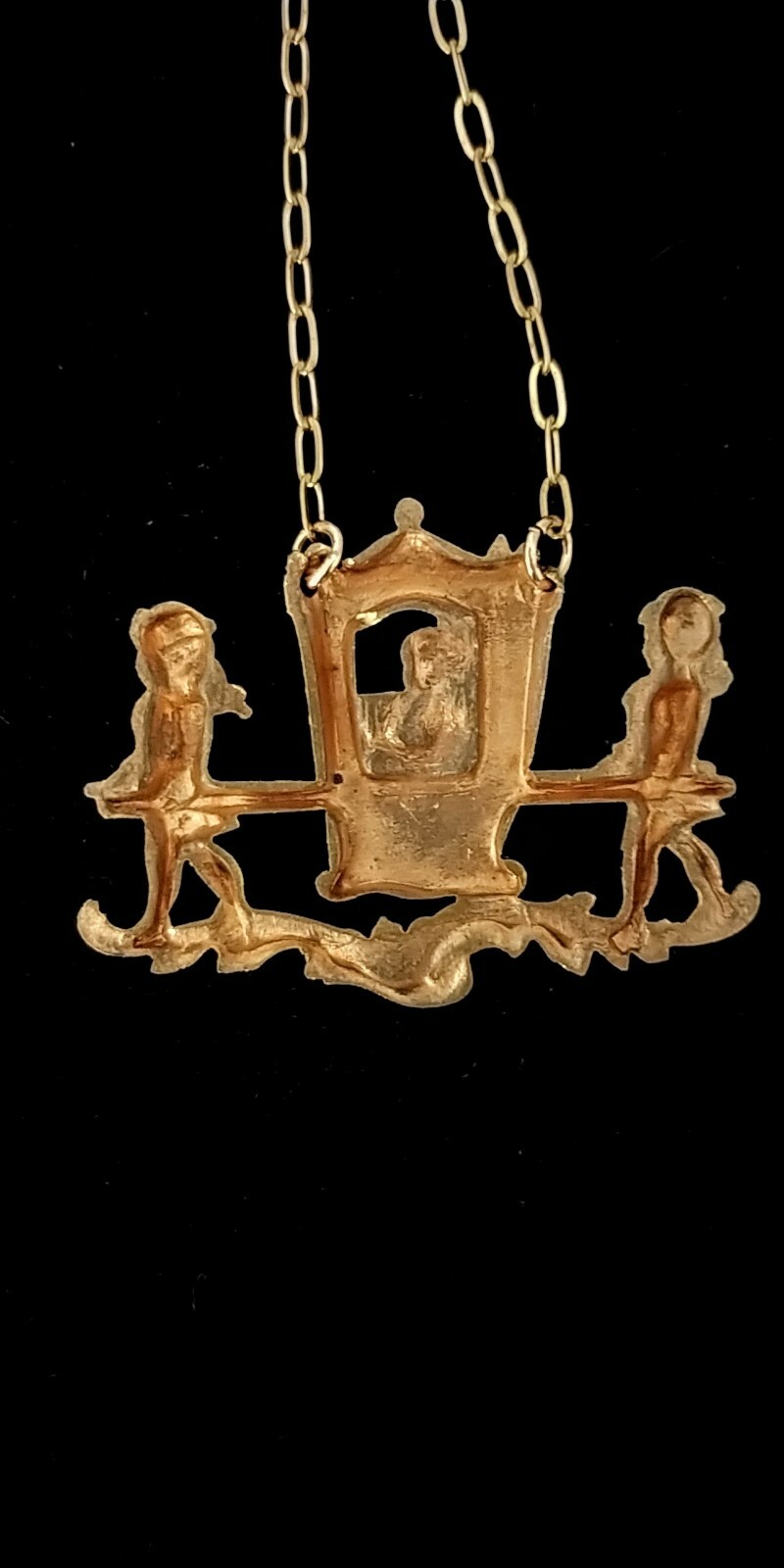 Vintage Art Nouveau Princess Carriage Necklace Die Struck Authentic