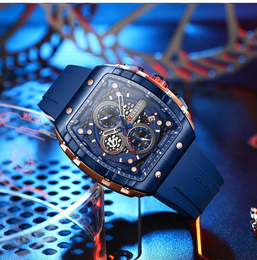 Curren Quartz Chronograph 3ATM Luminous Blue Strap Men’s Watch