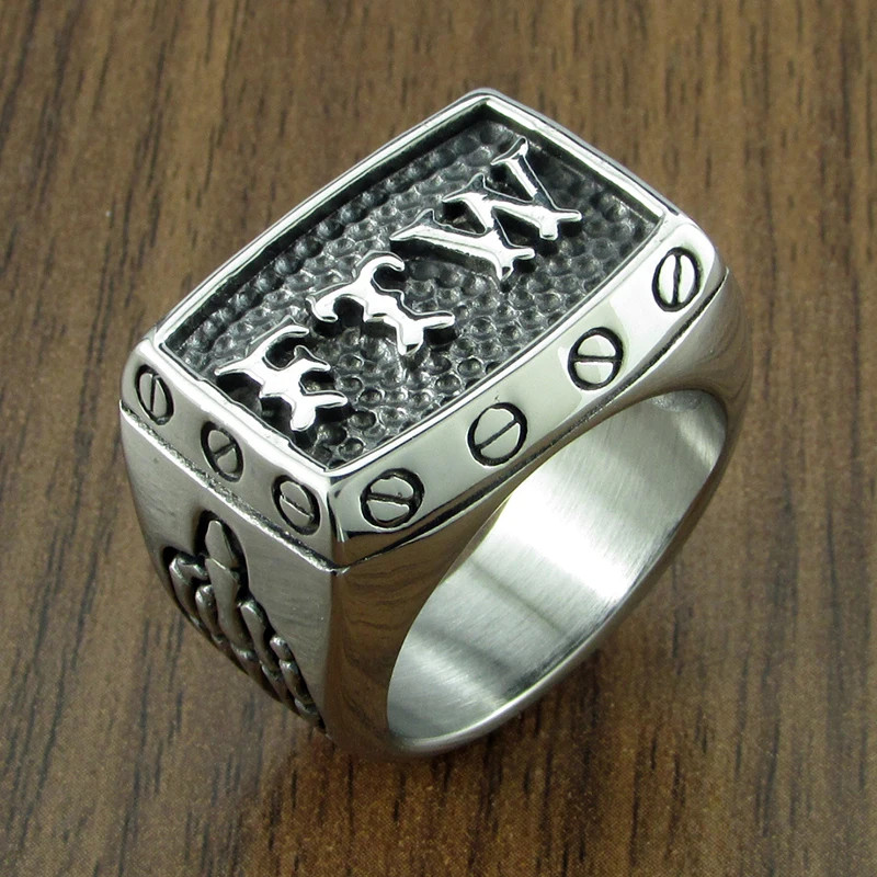 Punk Size 7-15 FTW Mechanical Screw Women’s Biker Exquisite 316L Stainless