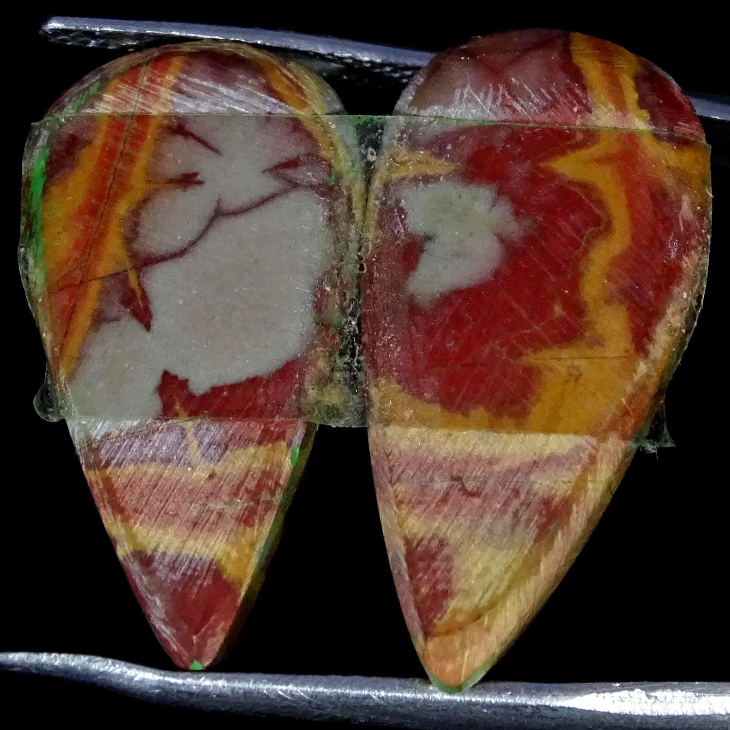 20.50Cts 100% Natural Nice Noreena Jasper Pair Pear Cabochon 12X25X3MM