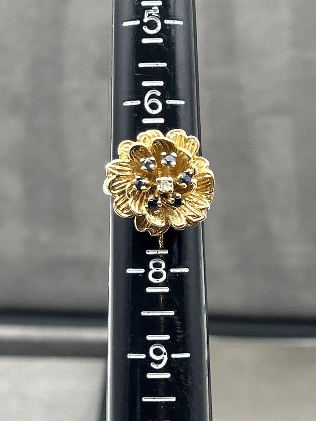 Vintage 14k Gold Sapphire & Diamond Ring Estate Antique 8.8 Grams (Not Scrap)