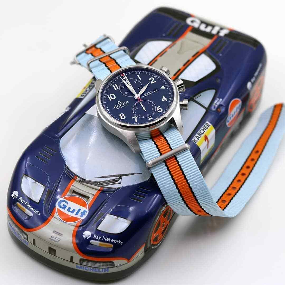 One-Piece Gasoline Racing Porsche Inspired Racing Colors Strap Nylon Watch Band