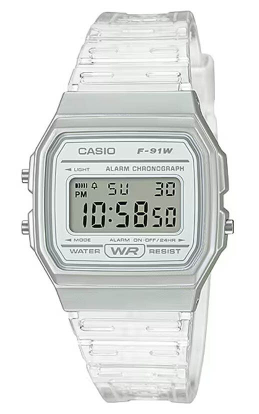 CASIO F91WS-7 TRANSPARENT UNISEX DIGITAL WATCH