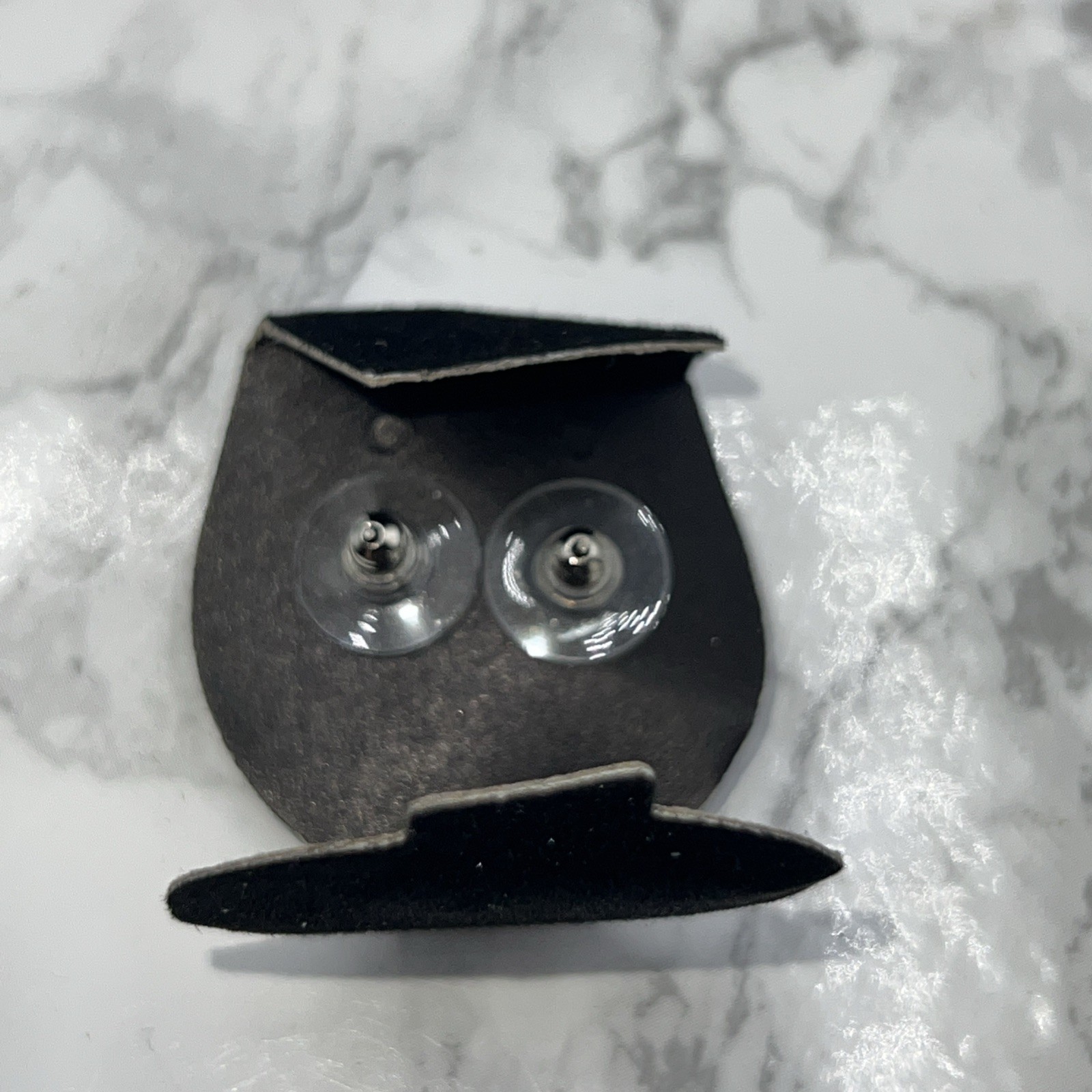 PUERTO RICO FLAG Stud Cube Earrings Silver Tone Rhinestones-NEW!