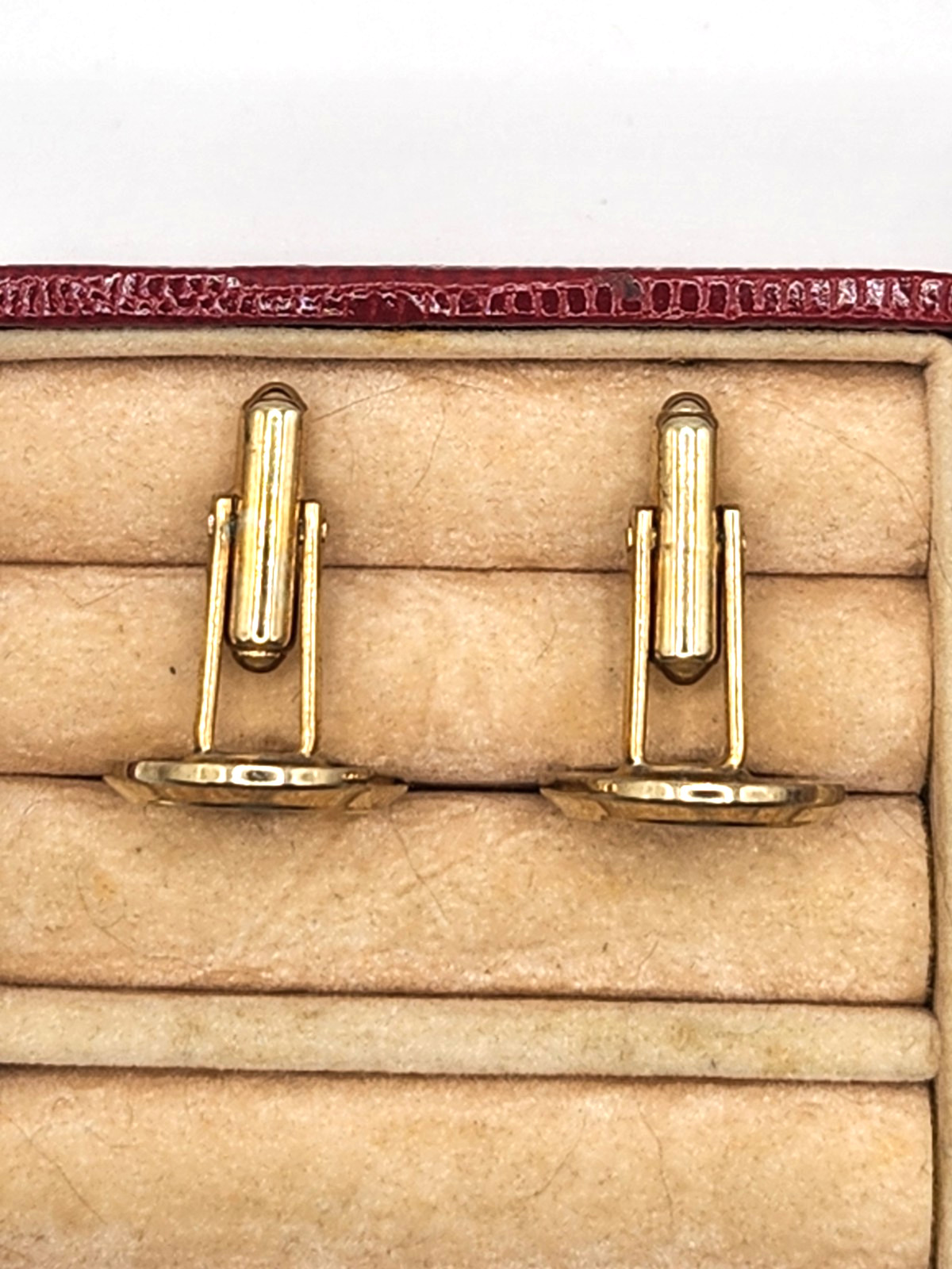 Vtg. Gold Tone Oval Cufflinks ’50’s-’60’s Textured Elegant Sophisticated