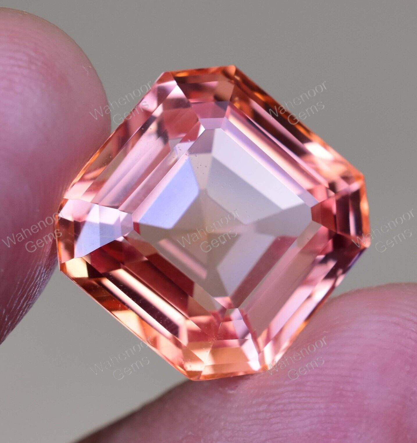 Natural imperial Topaz 20.60 Ct Asscher Stunning Unheated AGL Certified Gemstone