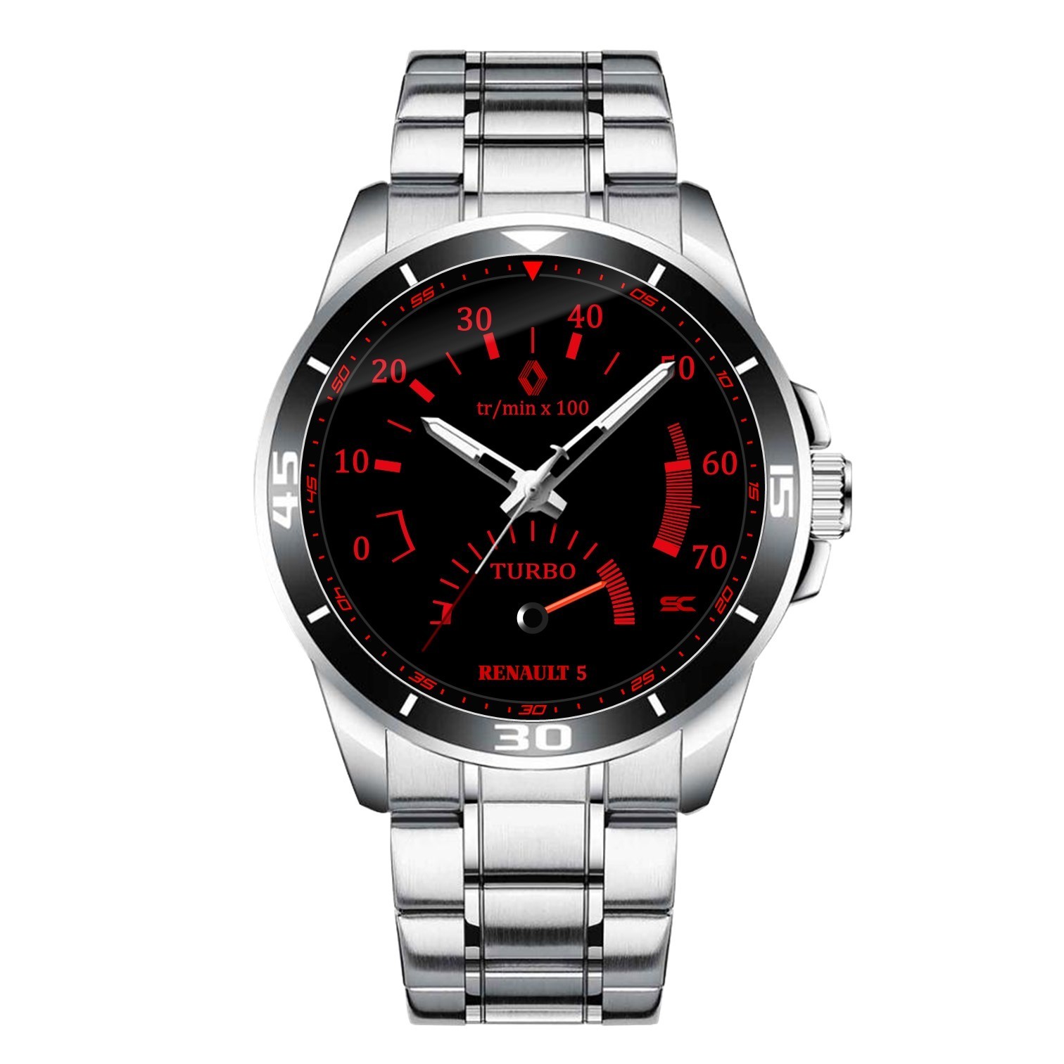 Renault Super 5 GT Turbo Steel Gadget Sport Tachometer Wrist Watch