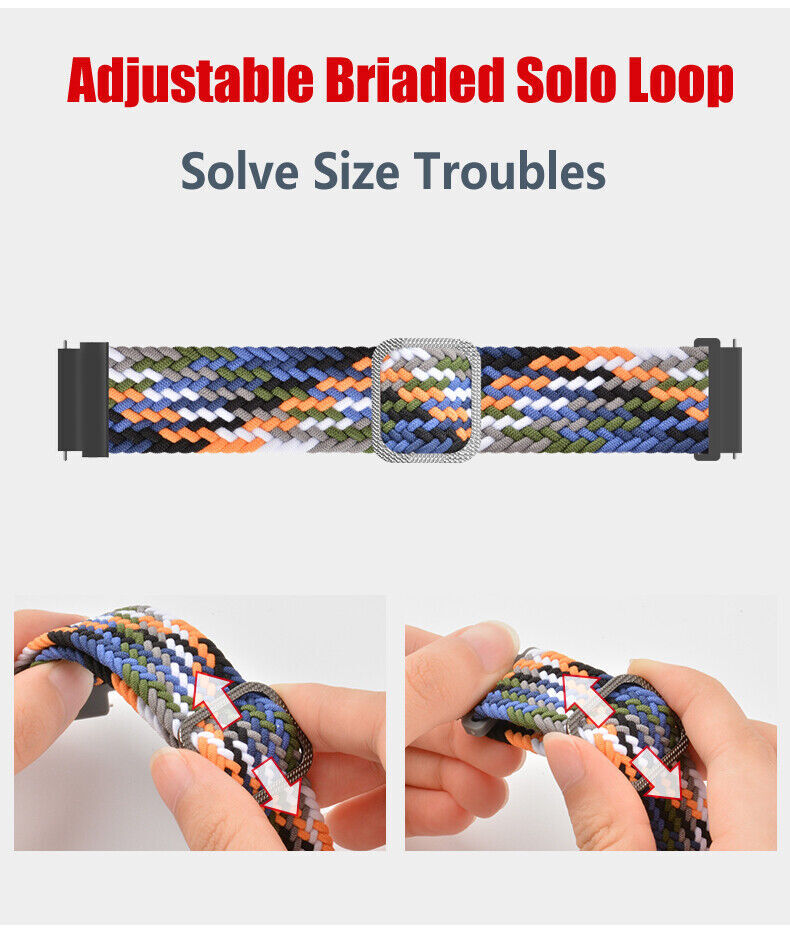 For Samsung Galaxy Watch7 6 5 4 3 Active2 40/44mm Braided Nylon Sport Band Strap