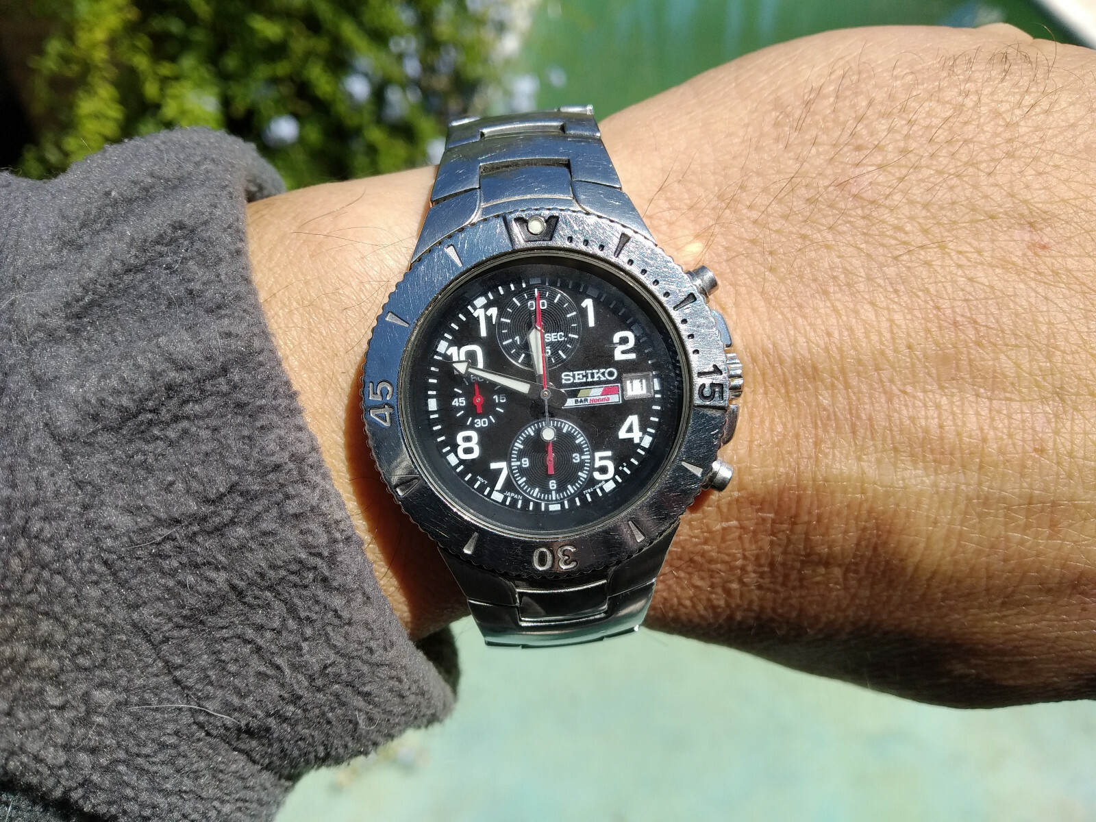 SEIKO F1 BAR HONDA QUARTZ 1/20SEC CHRONOGRAPH 7T92-0GE0 CARBON FIBER DIAL
