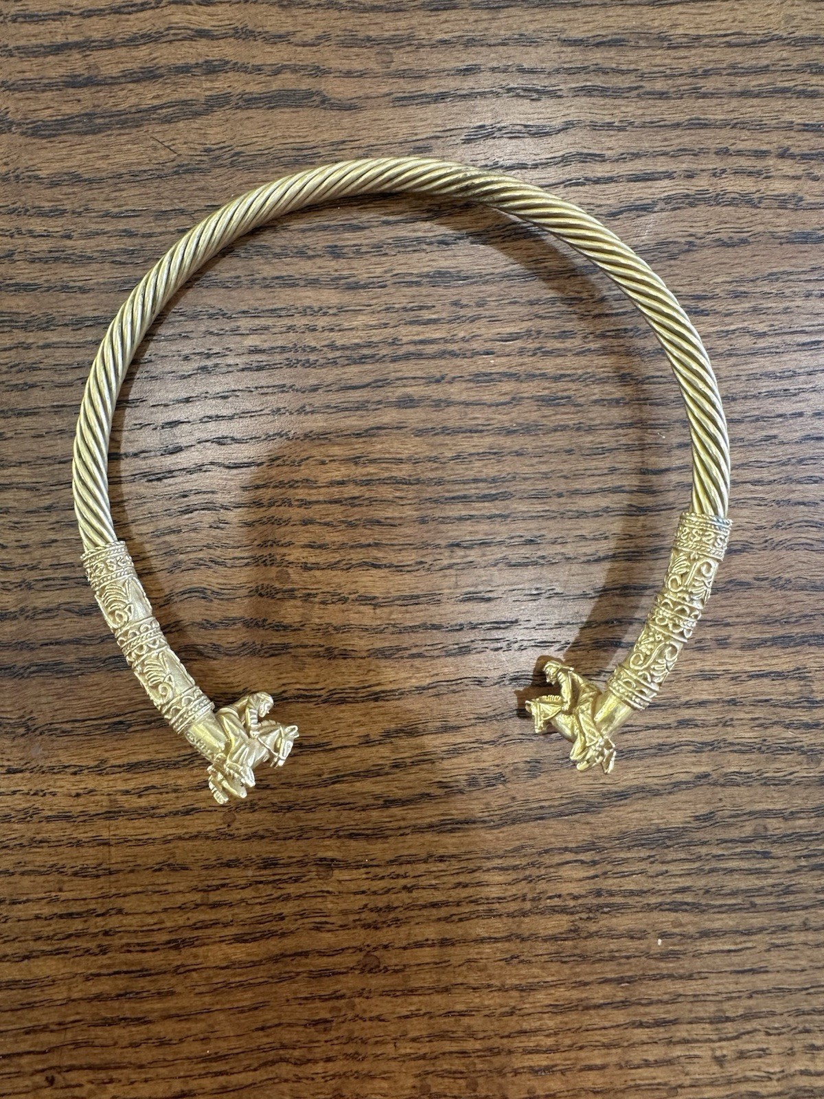 Vintage 1977 MMA Met Museum Scythian Horsemen Torque Choker 24K Gold Plate